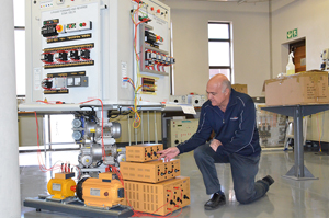 Leslie Nickola optimises a motor control circuit in the Electrical Machines Lab.
